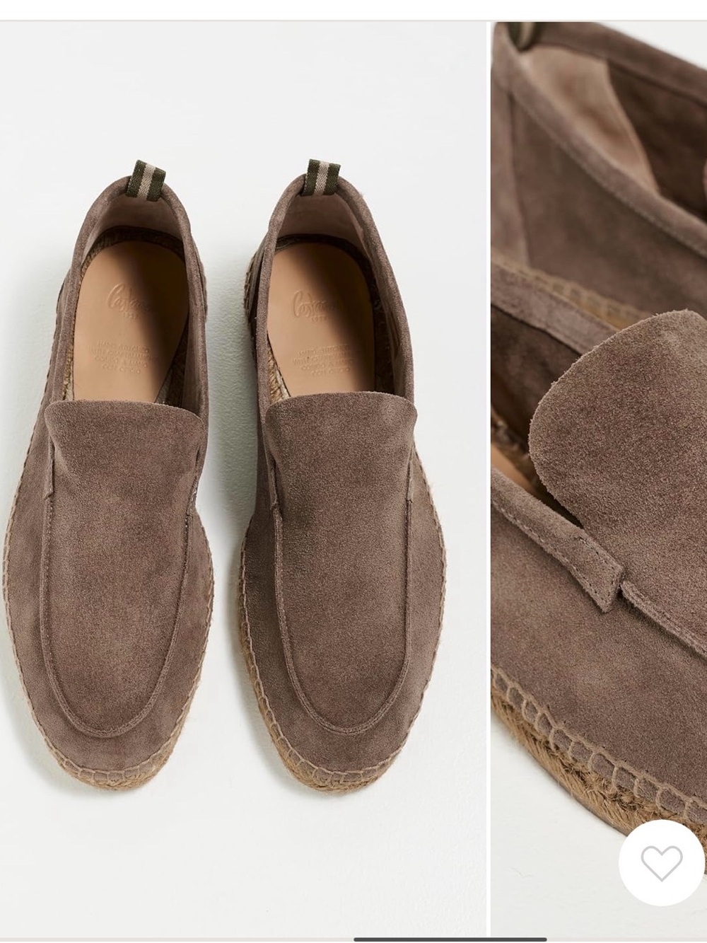 Castaner Men's Suede Slip-On Loafers in Taupe Brown